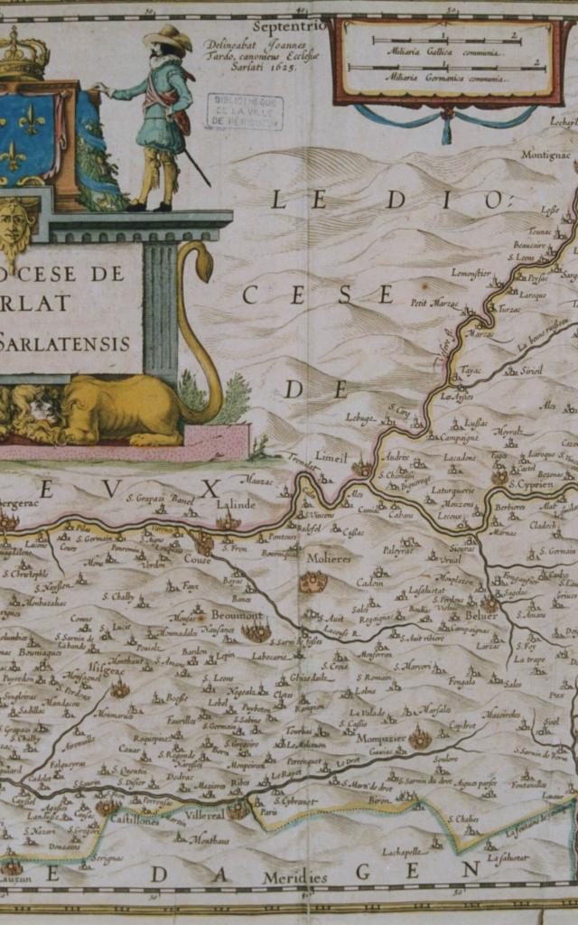 Carte du Diocèse de Sarlat par Jean Tarde en 1624