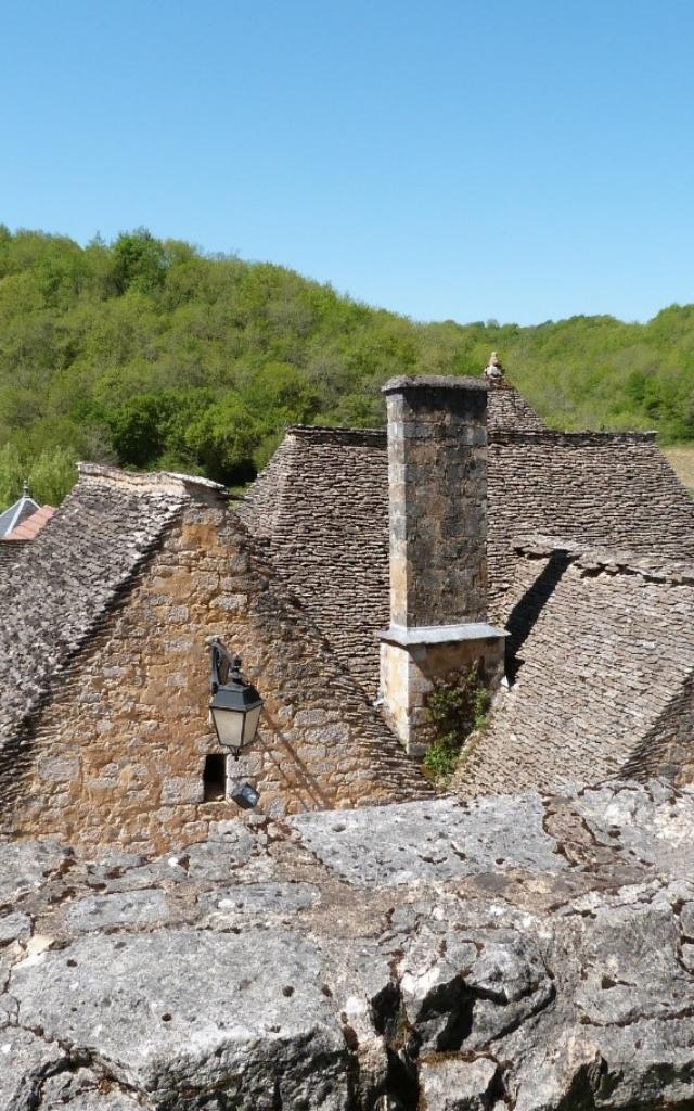 Toits en lauze à Saint Amand De Coly