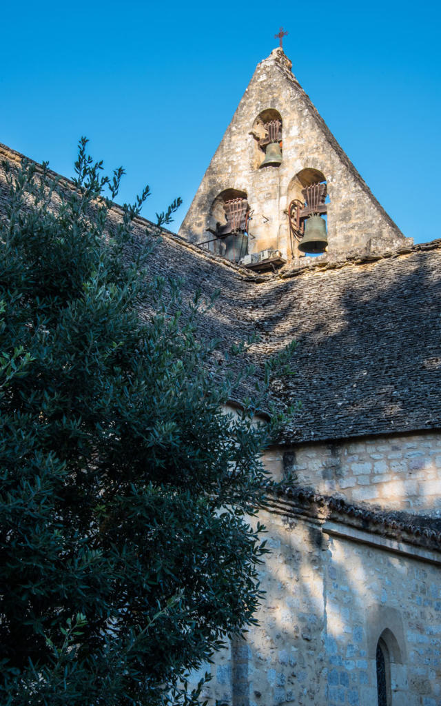 Toit de lauze de l'église de sainte nathalène